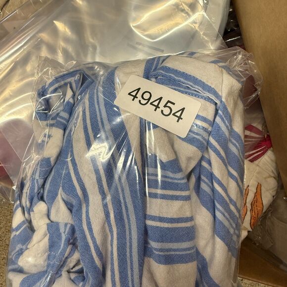 Terra & Sky Shirt Women 4X Plus Blue Striped Button Up Collared Short Sleeve - Picture 7 of 7